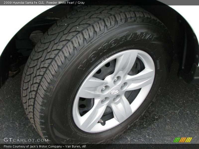 Powder White Pearl / Gray 2009 Hyundai Santa Fe GLS