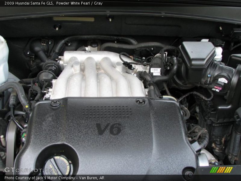 Powder White Pearl / Gray 2009 Hyundai Santa Fe GLS