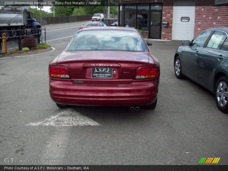 Ruby Red Metallic / Neutral 2000 Oldsmobile Intrigue GL