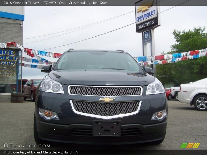 Cyber Gray Metallic / Light Gray 2010 Chevrolet Traverse LTZ AWD