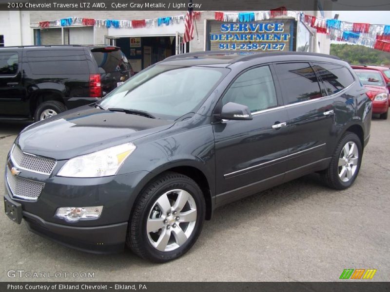 Cyber Gray Metallic / Light Gray 2010 Chevrolet Traverse LTZ AWD