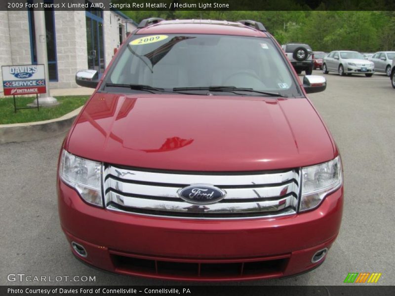 Sangria Red Metallic / Medium Light Stone 2009 Ford Taurus X Limited AWD