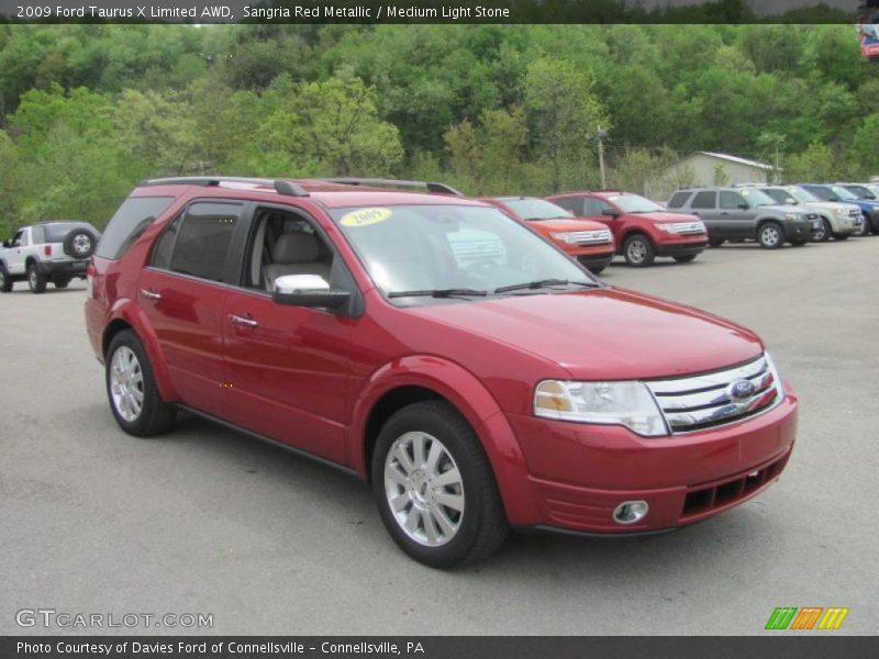 Sangria Red Metallic / Medium Light Stone 2009 Ford Taurus X Limited AWD