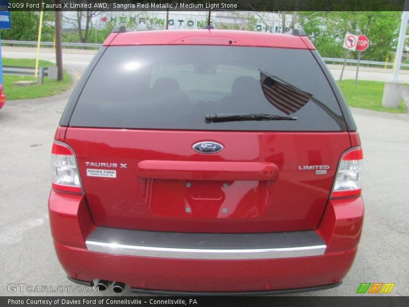 Sangria Red Metallic / Medium Light Stone 2009 Ford Taurus X Limited AWD