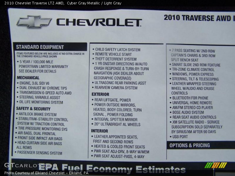 Cyber Gray Metallic / Light Gray 2010 Chevrolet Traverse LTZ AWD