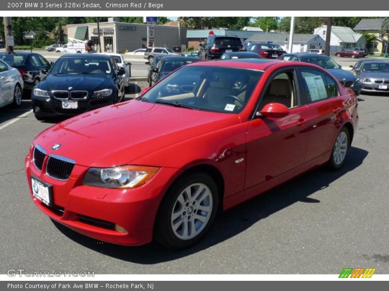 Crimson Red / Beige 2007 BMW 3 Series 328xi Sedan