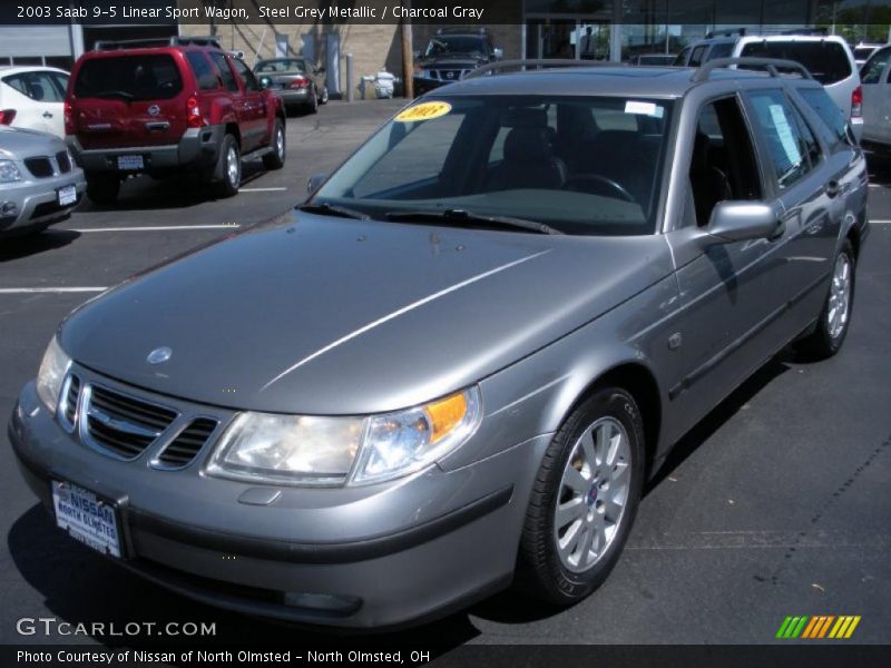 Steel Grey Metallic / Charcoal Gray 2003 Saab 9-5 Linear Sport Wagon