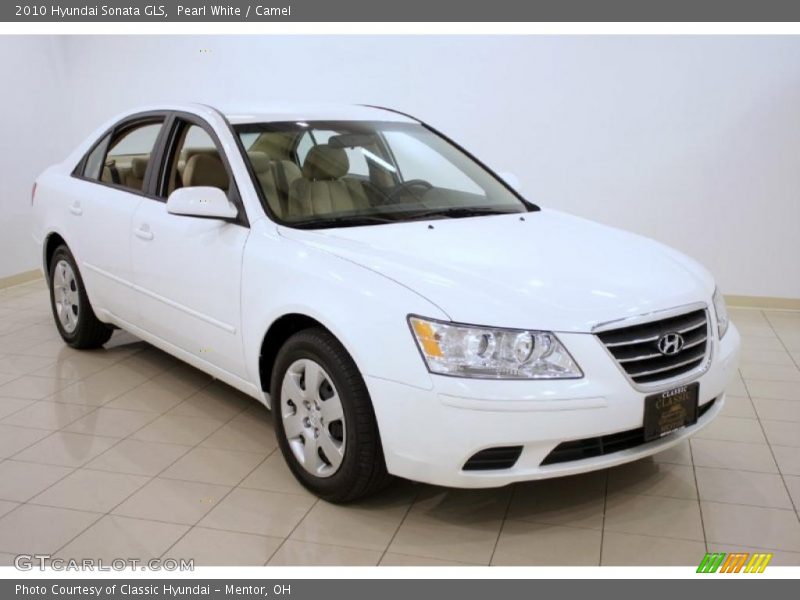 Pearl White / Camel 2010 Hyundai Sonata GLS