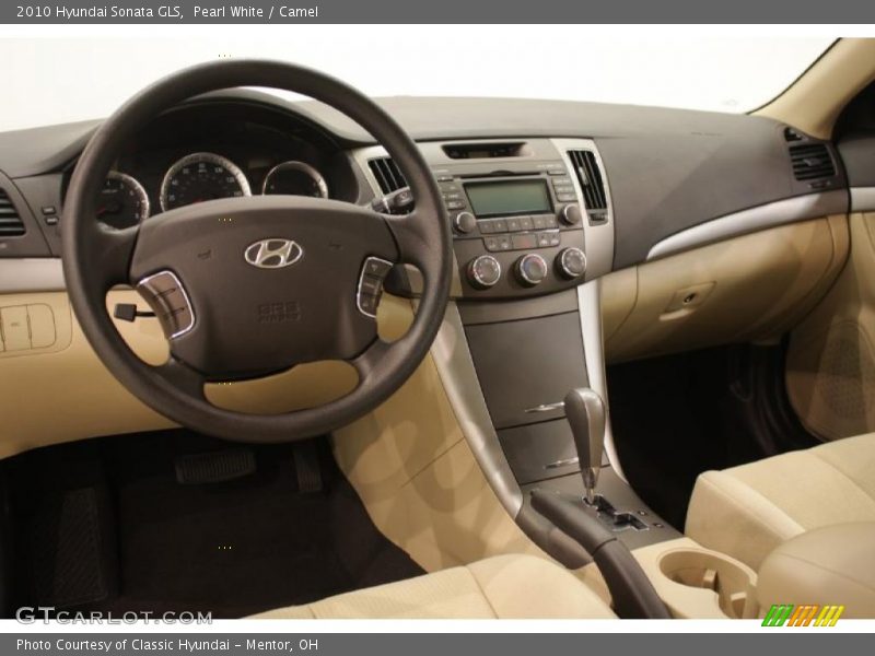 Pearl White / Camel 2010 Hyundai Sonata GLS