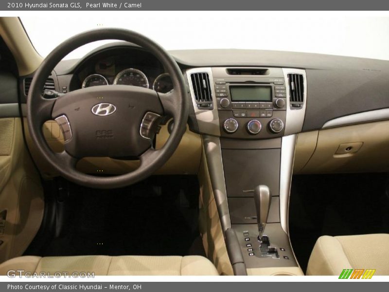 Pearl White / Camel 2010 Hyundai Sonata GLS