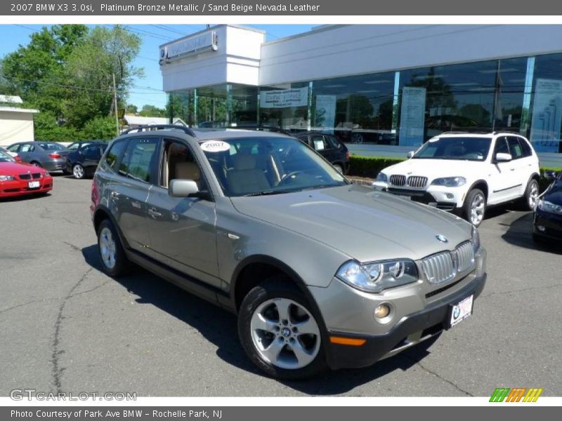 Platinum Bronze Metallic / Sand Beige Nevada Leather 2007 BMW X3 3.0si