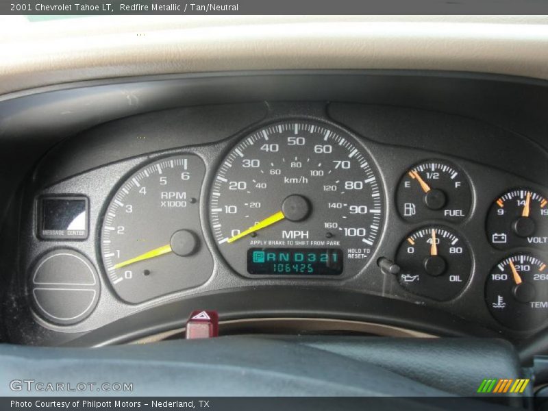 Redfire Metallic / Tan/Neutral 2001 Chevrolet Tahoe LT