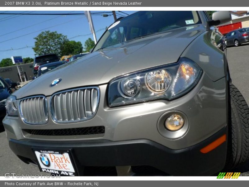 Platinum Bronze Metallic / Sand Beige Nevada Leather 2007 BMW X3 3.0si