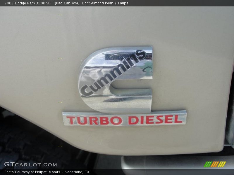Light Almond Pearl / Taupe 2003 Dodge Ram 3500 SLT Quad Cab 4x4