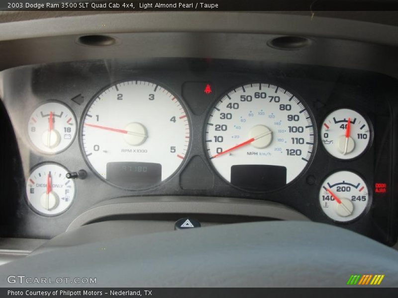 Light Almond Pearl / Taupe 2003 Dodge Ram 3500 SLT Quad Cab 4x4