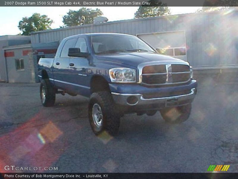 Electric Blue Pearl / Medium Slate Gray 2007 Dodge Ram 1500 SLT Mega Cab 4x4