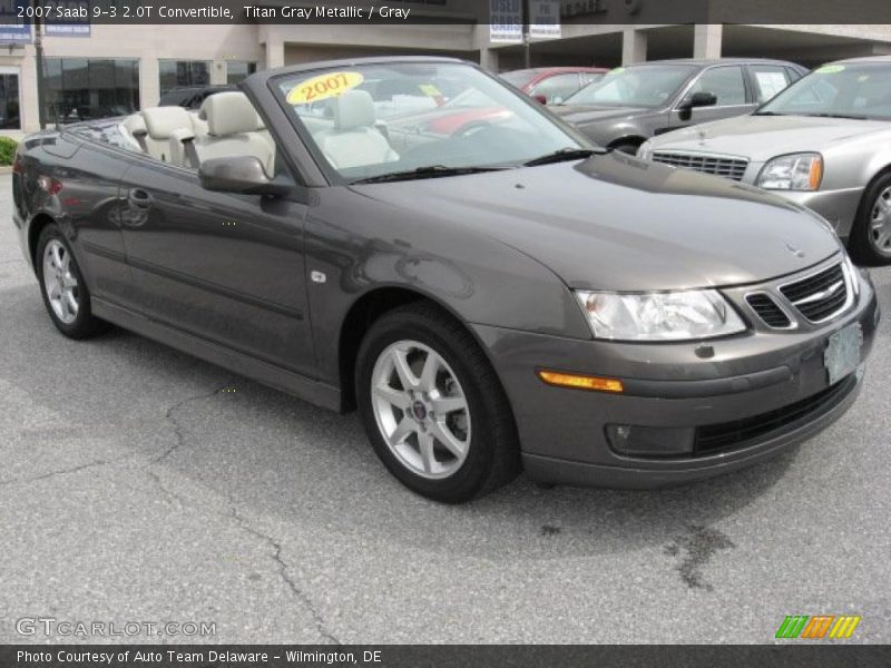 Titan Gray Metallic / Gray 2007 Saab 9-3 2.0T Convertible