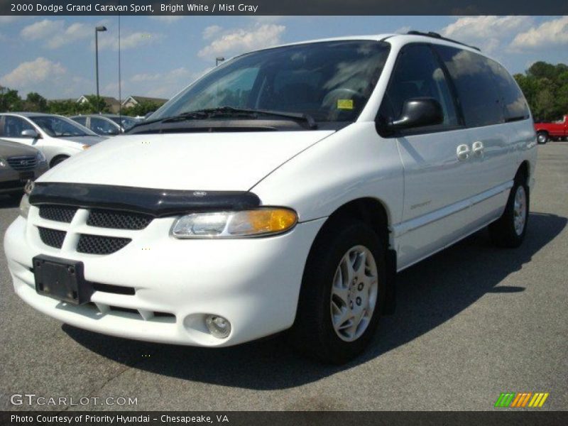 Bright White / Mist Gray 2000 Dodge Grand Caravan Sport