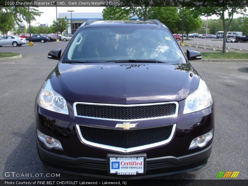 Dark Cherry Metallic / Ebony 2010 Chevrolet Traverse LT AWD