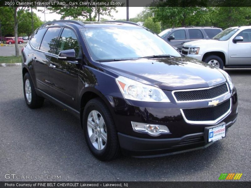 Dark Cherry Metallic / Ebony 2010 Chevrolet Traverse LT AWD