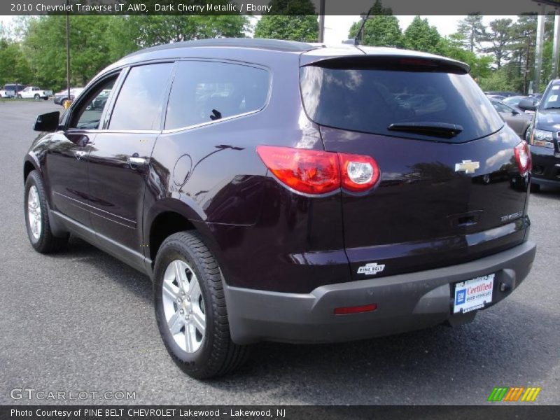 Dark Cherry Metallic / Ebony 2010 Chevrolet Traverse LT AWD