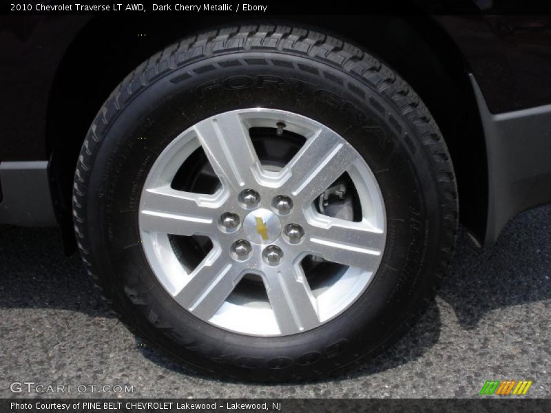 Dark Cherry Metallic / Ebony 2010 Chevrolet Traverse LT AWD