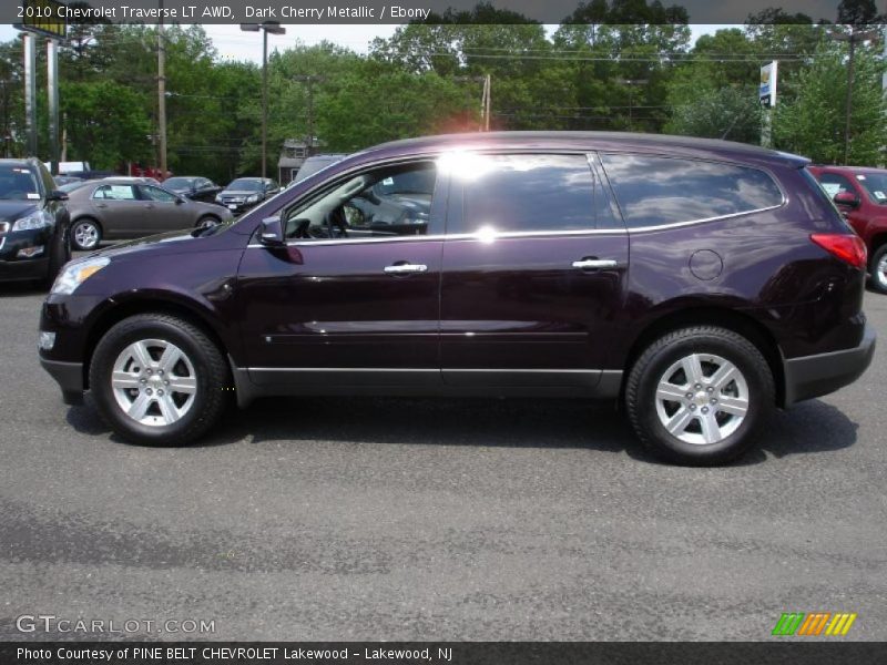 Dark Cherry Metallic / Ebony 2010 Chevrolet Traverse LT AWD