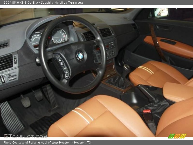 Black Sapphire Metallic / Terracotta 2004 BMW X3 3.0i