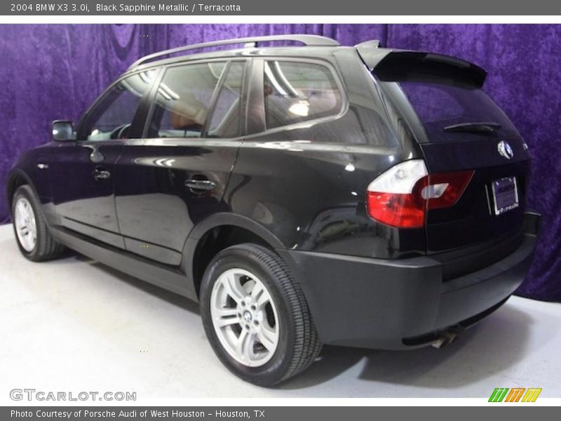 Black Sapphire Metallic / Terracotta 2004 BMW X3 3.0i
