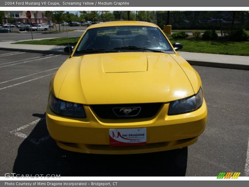 Screaming Yellow / Medium Graphite 2004 Ford Mustang V6 Coupe