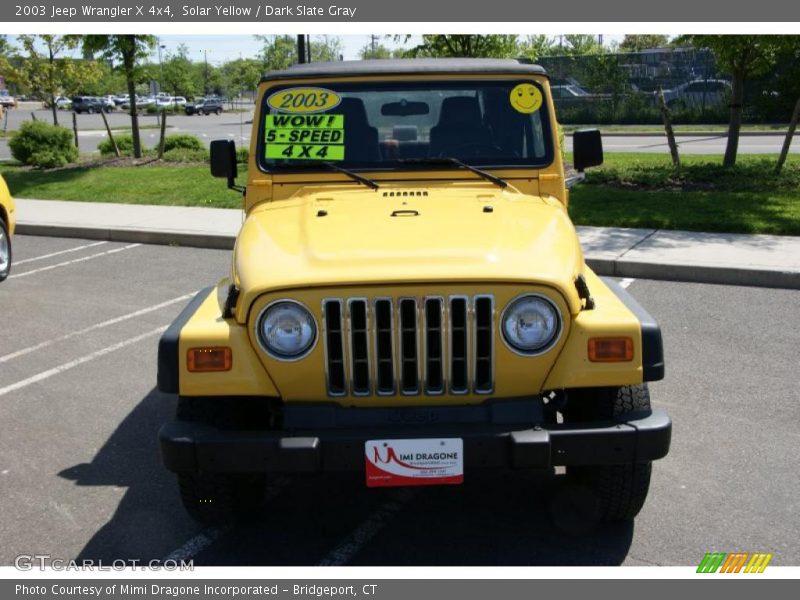 Solar Yellow / Dark Slate Gray 2003 Jeep Wrangler X 4x4