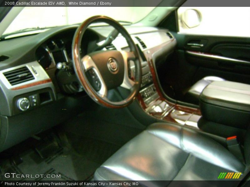 White Diamond / Ebony 2008 Cadillac Escalade ESV AWD