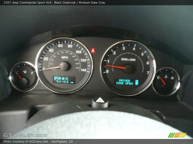Black Clearcoat / Medium Slate Gray 2007 Jeep Commander Sport 4x4