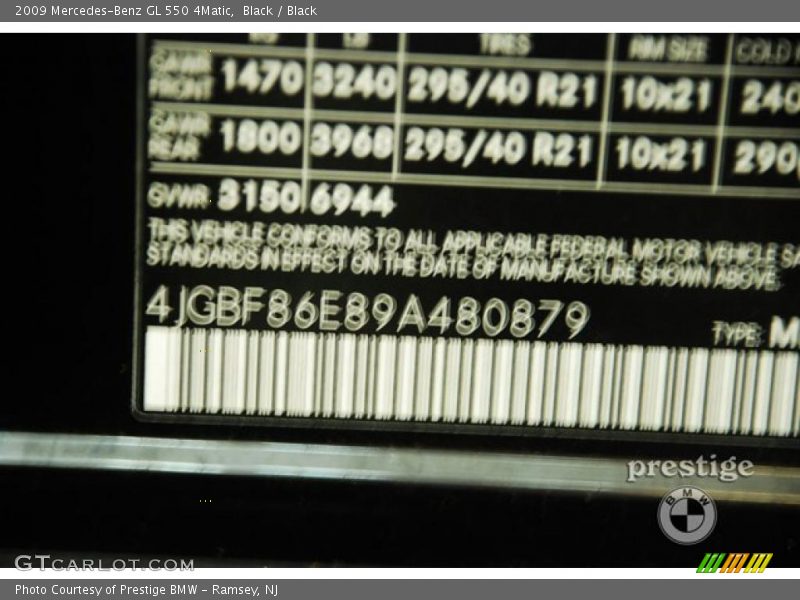 Black / Black 2009 Mercedes-Benz GL 550 4Matic
