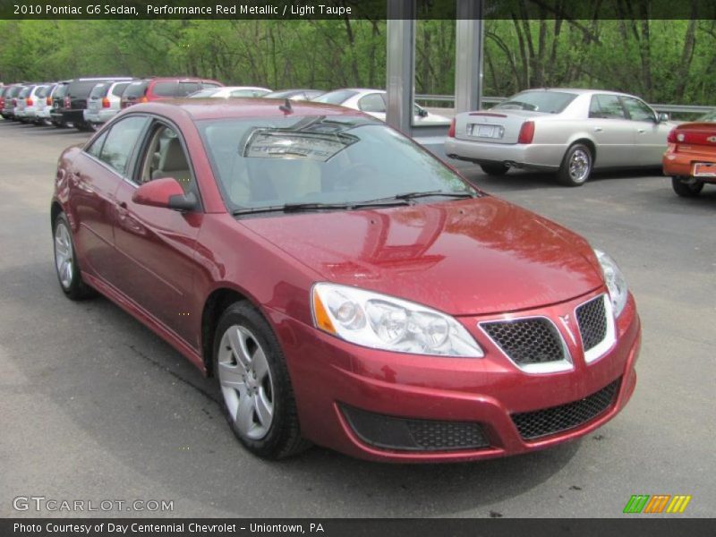 Performance Red Metallic / Light Taupe 2010 Pontiac G6 Sedan