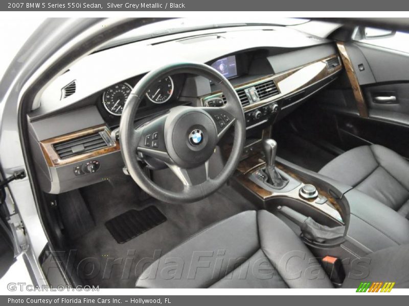 Silver Grey Metallic / Black 2007 BMW 5 Series 550i Sedan