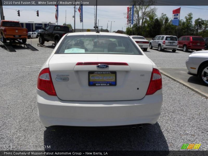 White Suede / Medium Light Stone 2010 Ford Fusion SE
