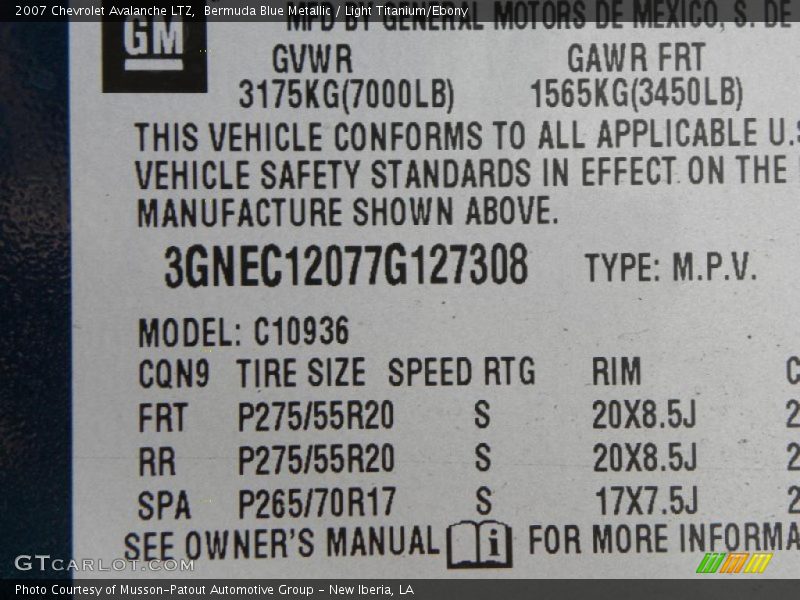 Bermuda Blue Metallic / Light Titanium/Ebony 2007 Chevrolet Avalanche LTZ