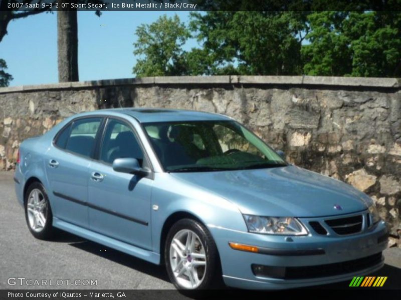Ice Blue Metallic / Black/Gray 2007 Saab 9-3 2.0T Sport Sedan