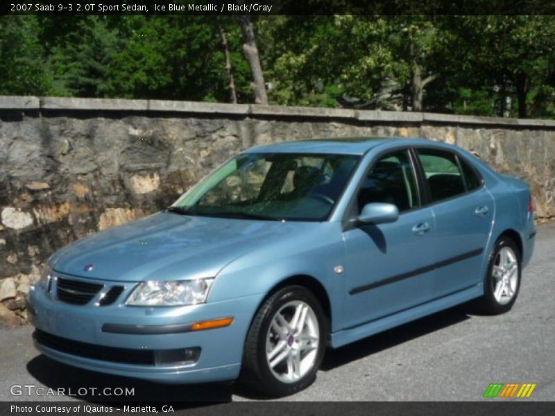 Ice Blue Metallic / Black/Gray 2007 Saab 9-3 2.0T Sport Sedan