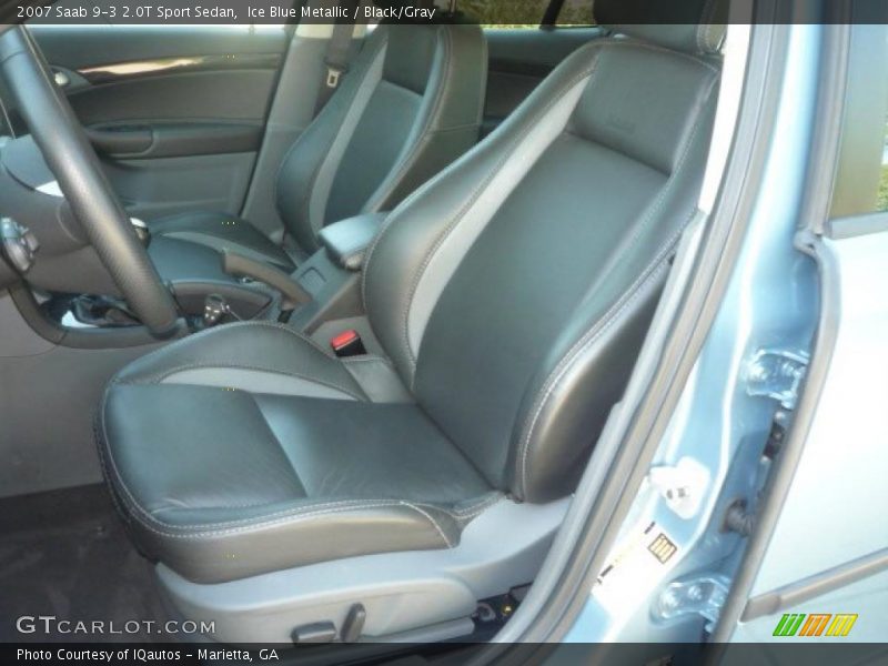Ice Blue Metallic / Black/Gray 2007 Saab 9-3 2.0T Sport Sedan