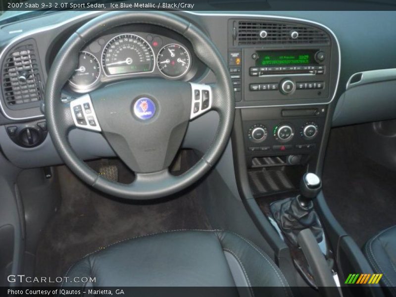 Ice Blue Metallic / Black/Gray 2007 Saab 9-3 2.0T Sport Sedan