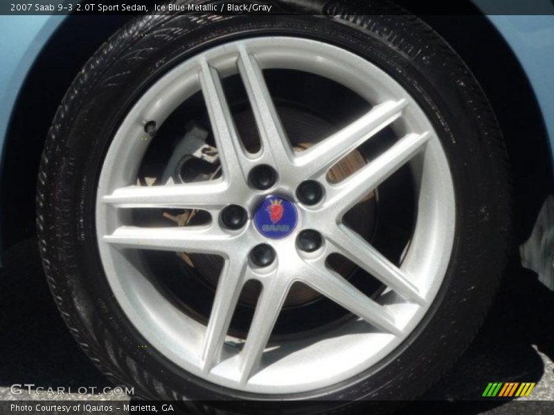 Ice Blue Metallic / Black/Gray 2007 Saab 9-3 2.0T Sport Sedan