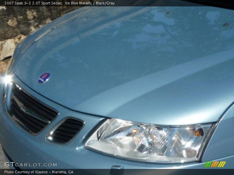 Ice Blue Metallic / Black/Gray 2007 Saab 9-3 2.0T Sport Sedan