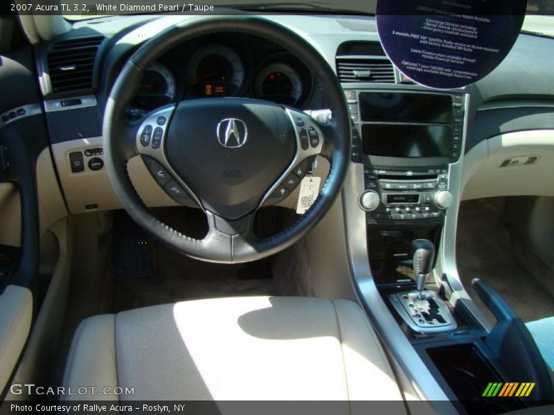 White Diamond Pearl / Taupe 2007 Acura TL 3.2