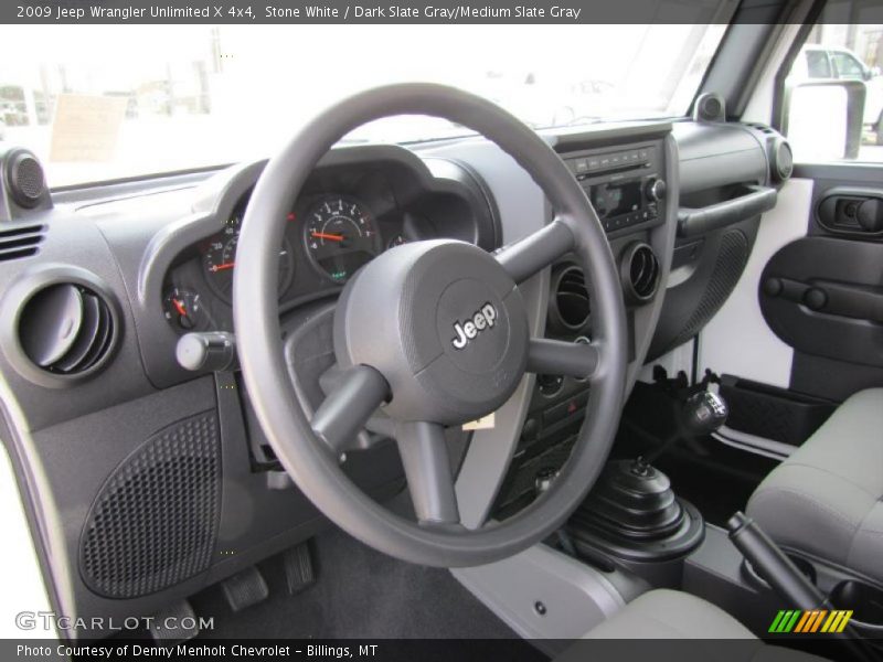 Stone White / Dark Slate Gray/Medium Slate Gray 2009 Jeep Wrangler Unlimited X 4x4