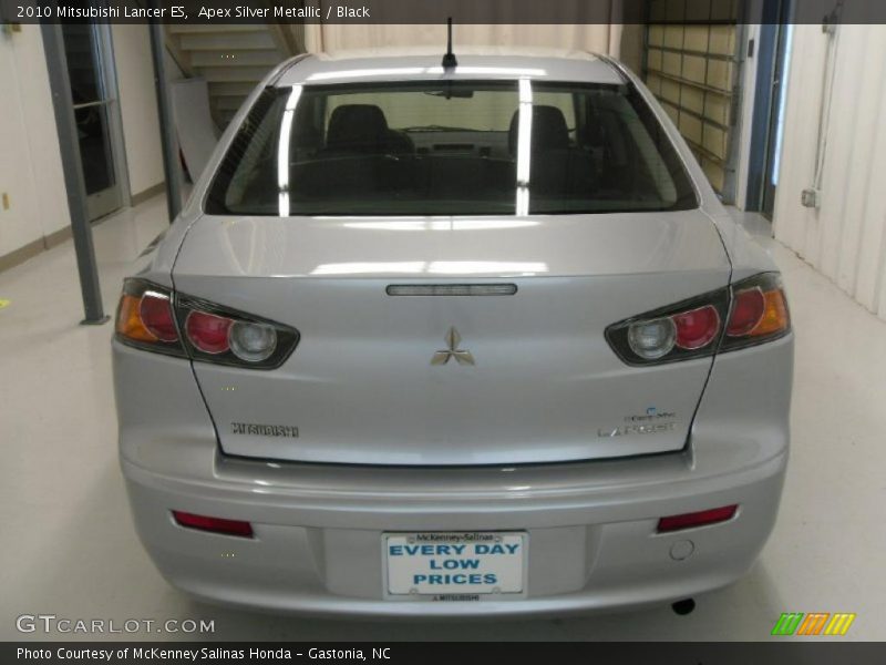 Apex Silver Metallic / Black 2010 Mitsubishi Lancer ES