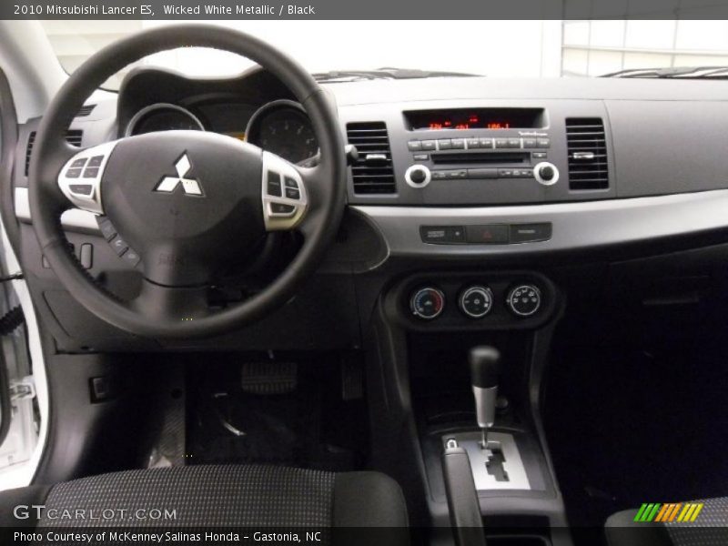 Wicked White Metallic / Black 2010 Mitsubishi Lancer ES