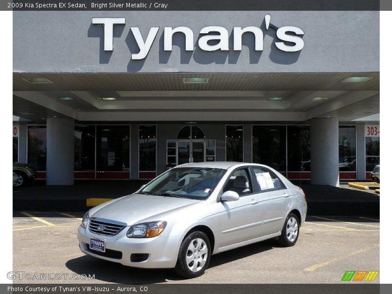 Bright Silver Metallic / Gray 2009 Kia Spectra EX Sedan