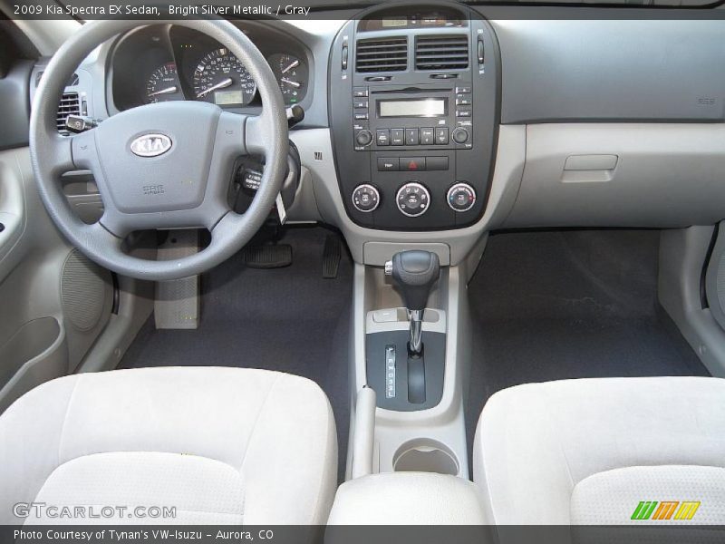 Bright Silver Metallic / Gray 2009 Kia Spectra EX Sedan